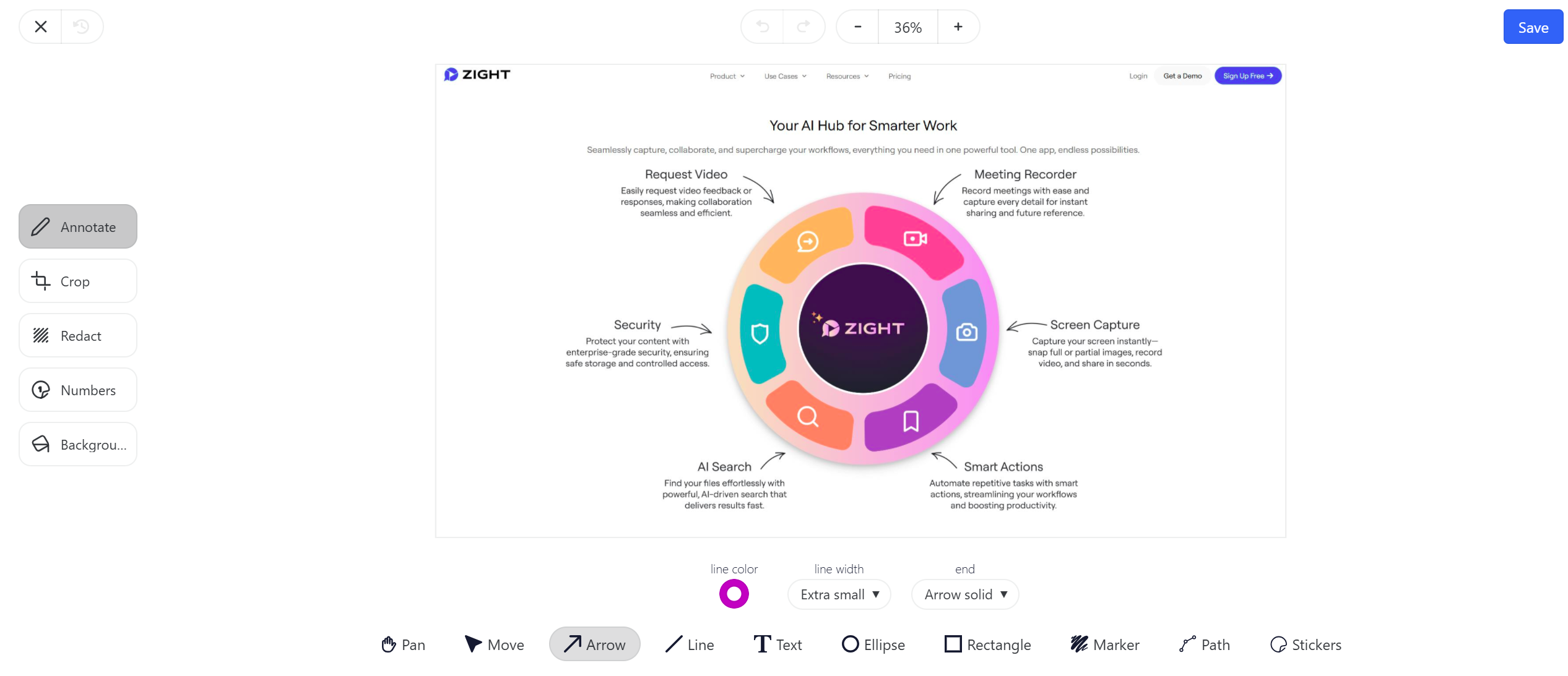 Zight's annotation interface