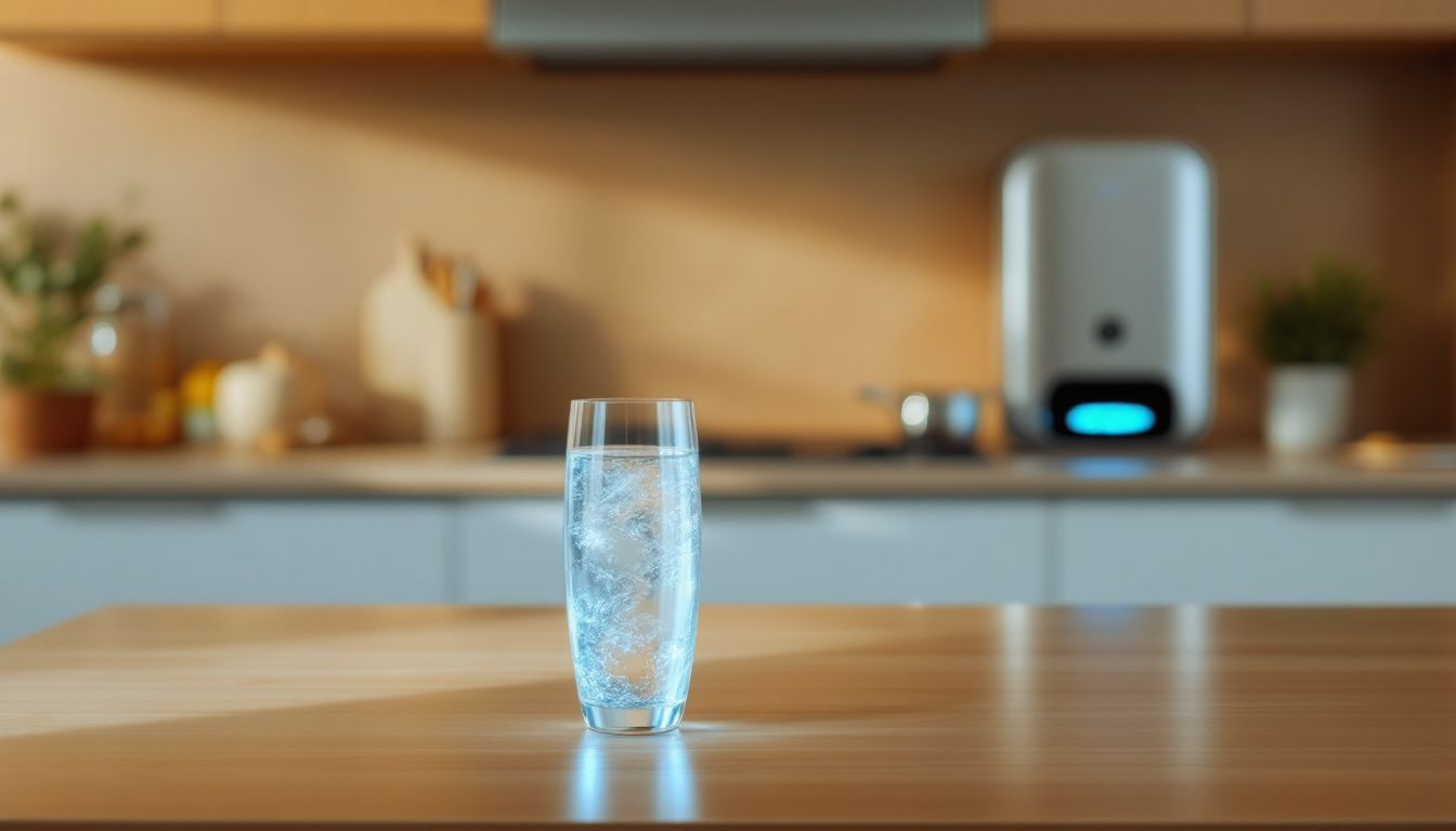 A clean glass of water demonstrating purified tap water.