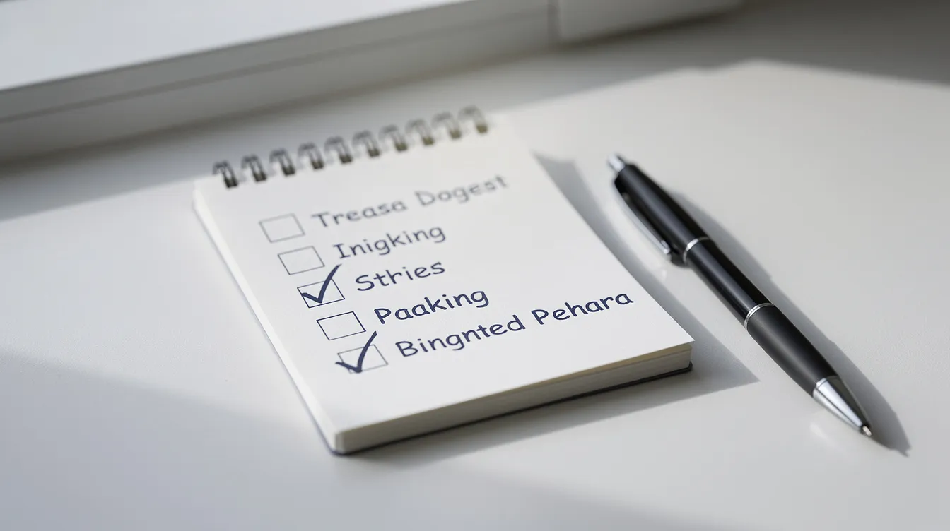 8bc21197 e833 41bf acf1 6f3f63a4bc87 The image shows a handwritten checklist on a notepad, accompanied by a pen, symbolizing the process of making informed decisions regarding insurance policies and financial assistance. This checklist could represent important steps for individuals considering life insurance or personal loans, ensuring they understand the necessary documentation and potential risks involved.