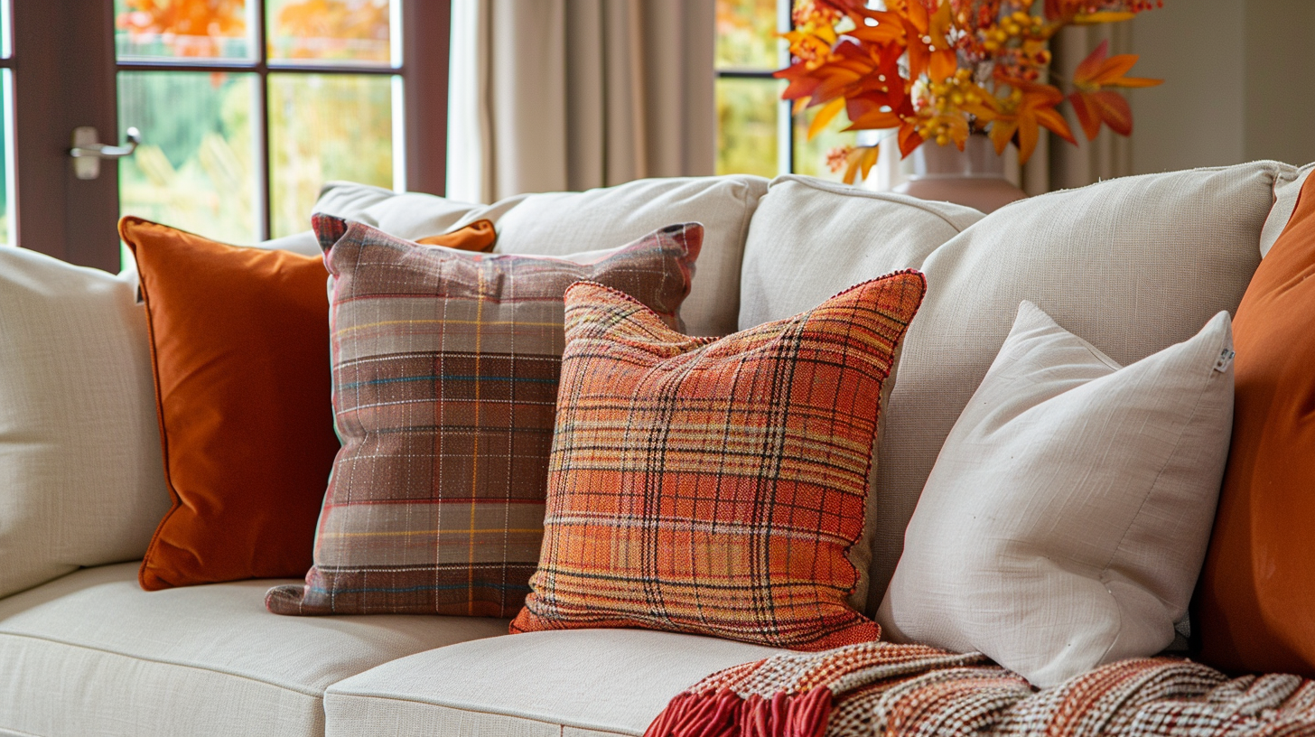 Rich colored and heavier textured autumn-inspired pillow covers