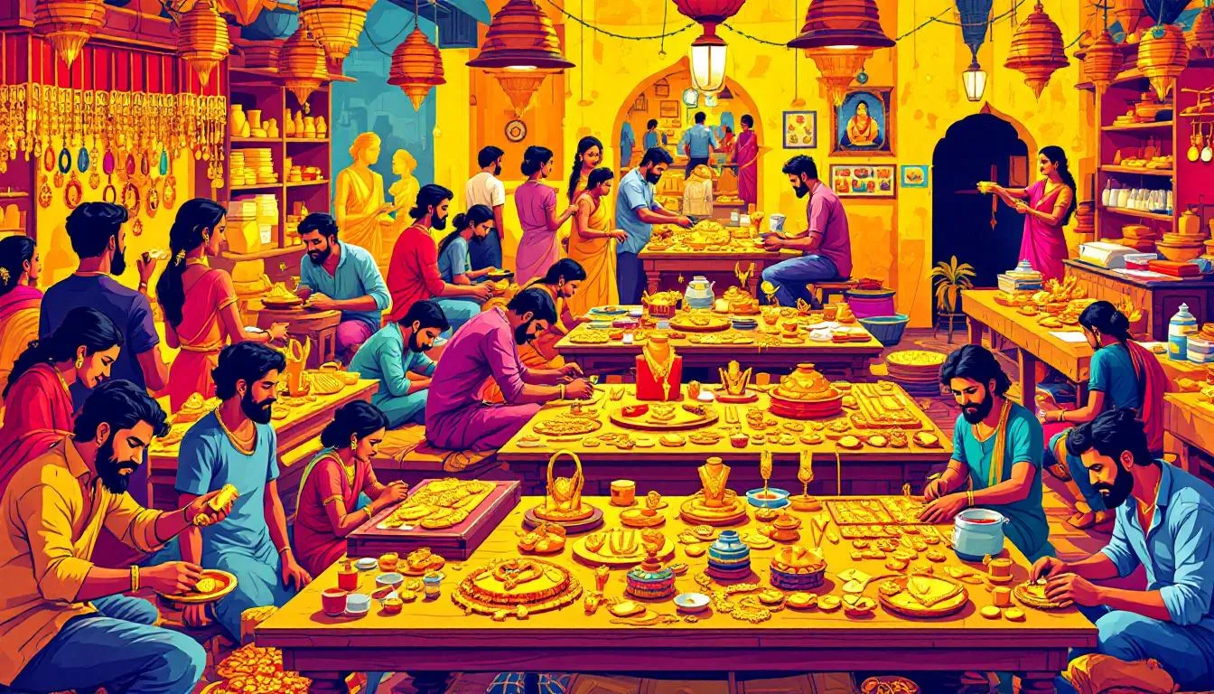 The importance of starting a gold refining business, featuring gold jewelry and refining processes.