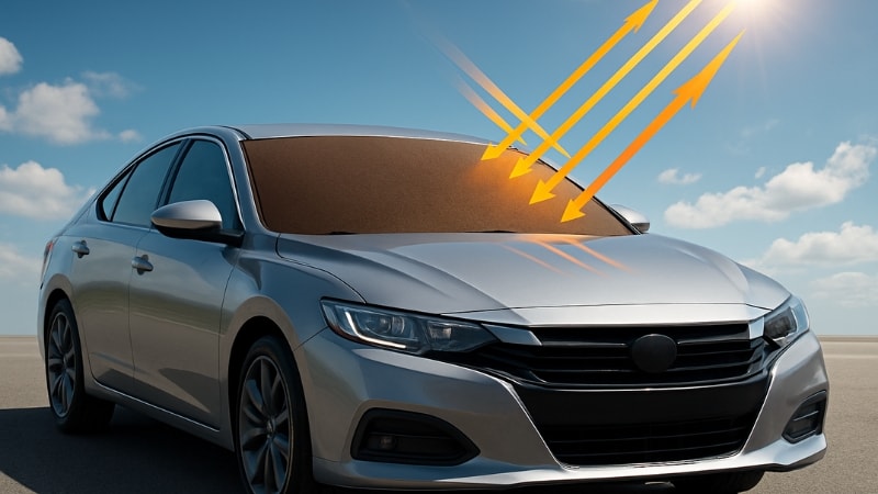 UV rays resistance is imparted to the car with windshield protection film