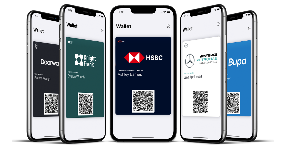Apple Wallet business cards are being used by brands like HSBC, CBRE, and more