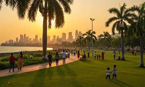 Green park in Vashi showing eco-friendly lifestyle and environmental focus in Navi Mumbai.