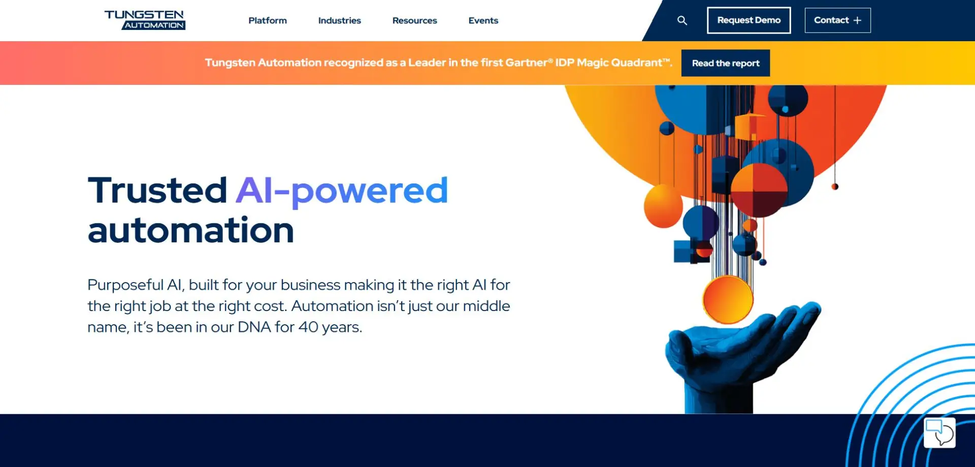 Homepage of Tungsten website