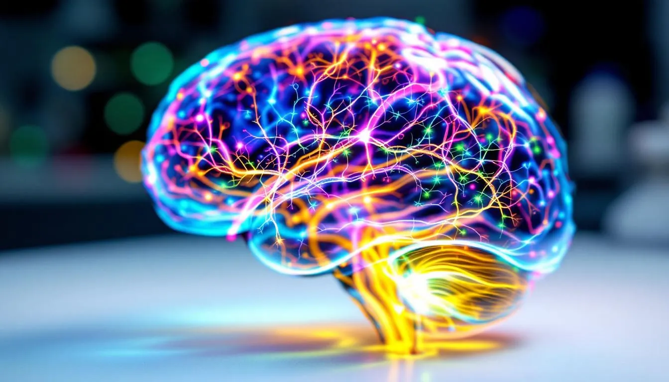 Na zdjęciu przedstawiony jest mózg w stanie transu, symbolizujący potęgę podświadomości i jej wpływ na nasze myśli oraz emocje. Wizualizacja ta ukazuje, jak podświadomość działa w naszym życiu, kształtując nasze zachowania i przekonania.