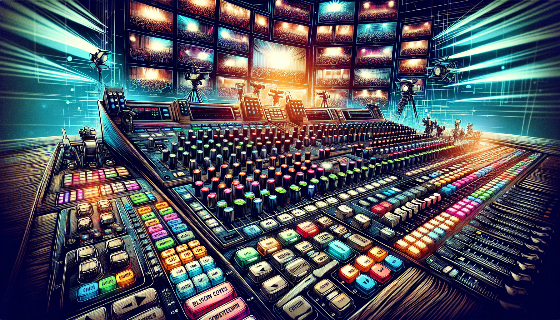 An illustration of a video switcher used for seamless transitions during live streaming.