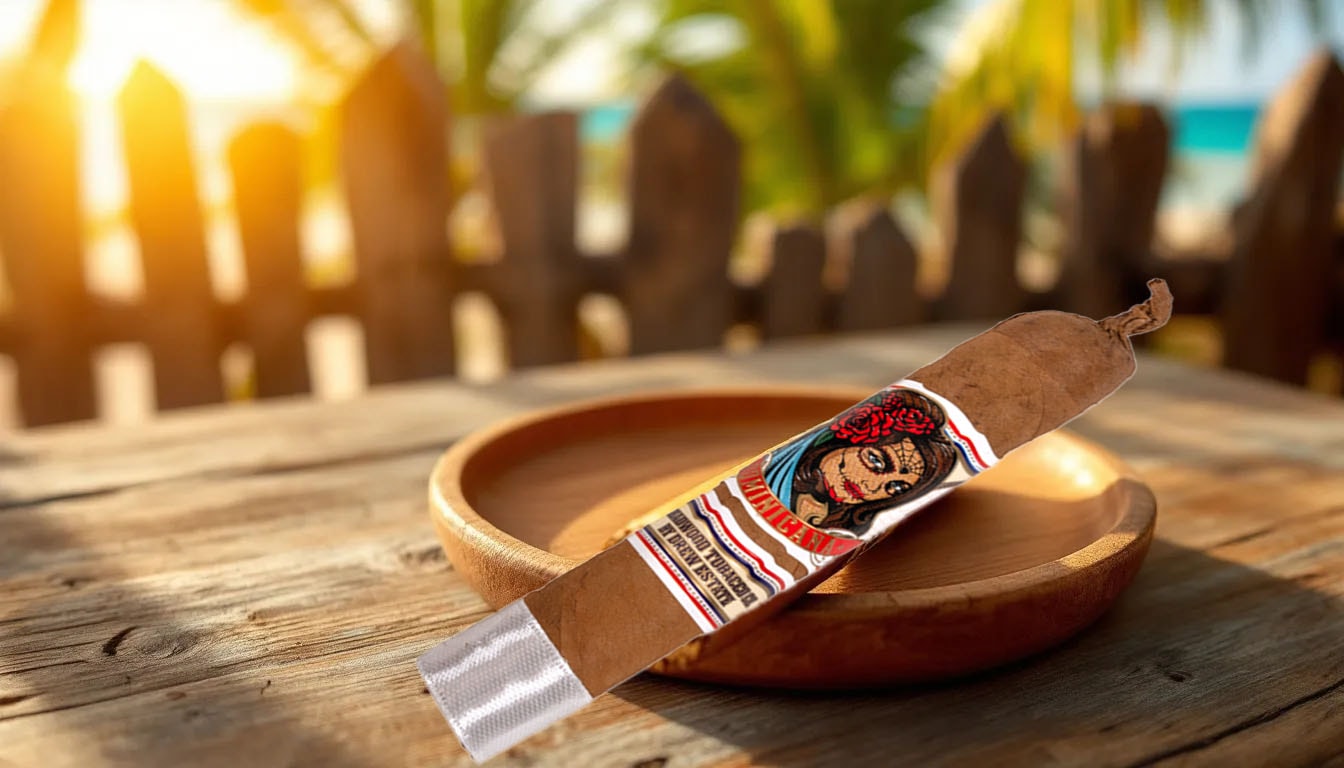 A Pequeña cigar from Deadwood Dominicana ready to be smoked.