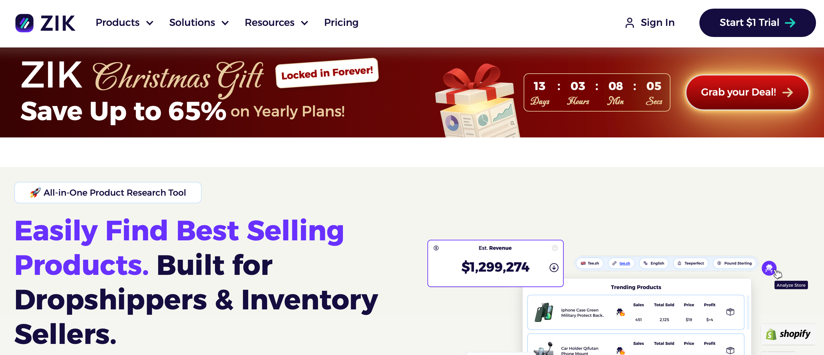 ai tools for dropshipping - zik analytics