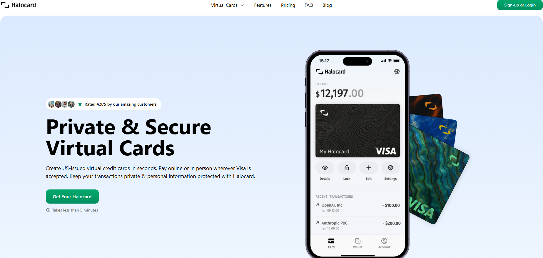 Halocard is the best virtual card when comparing privacy.com, Revolut, and Halocard