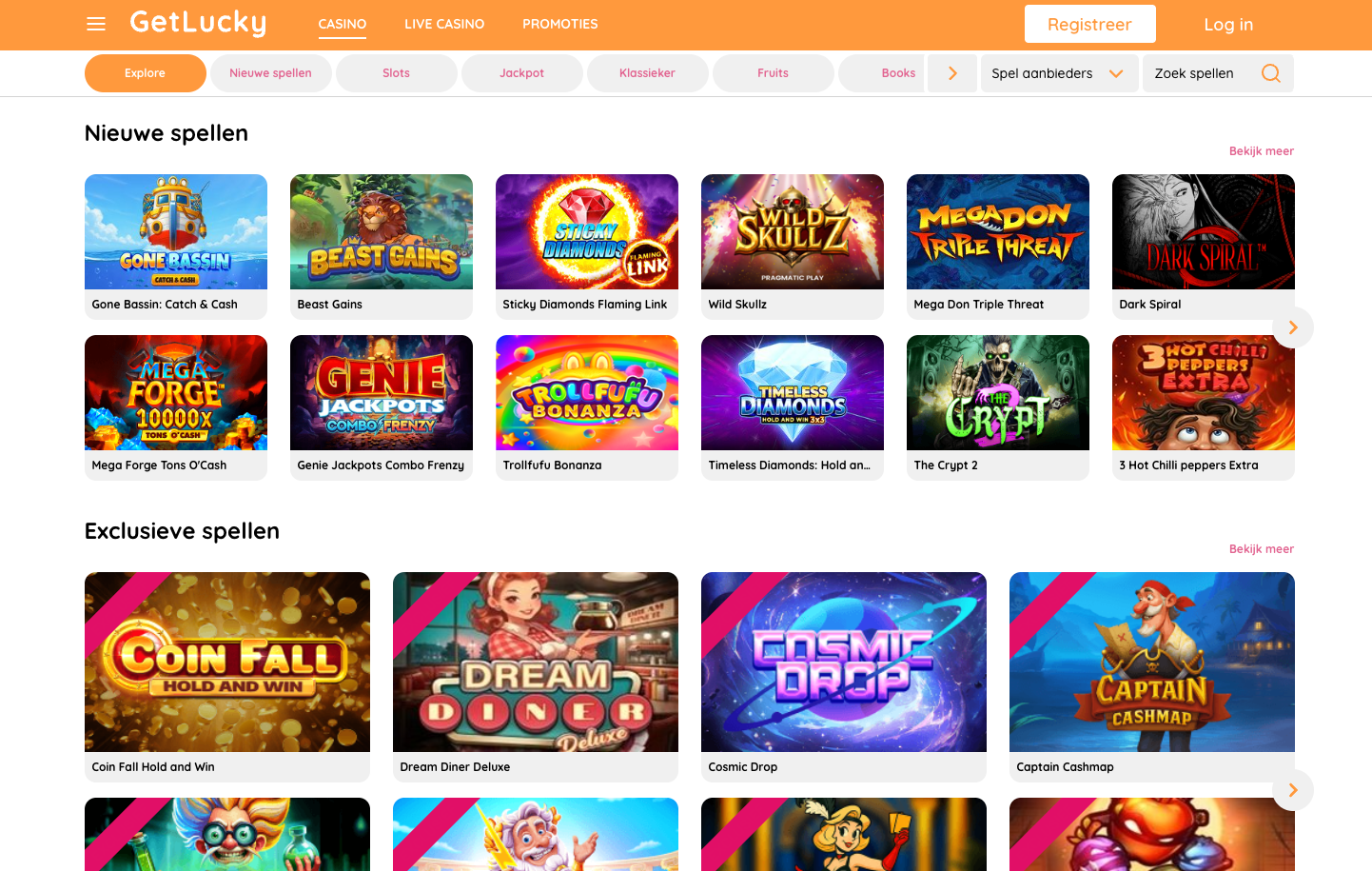 Spellen bij GetLucky