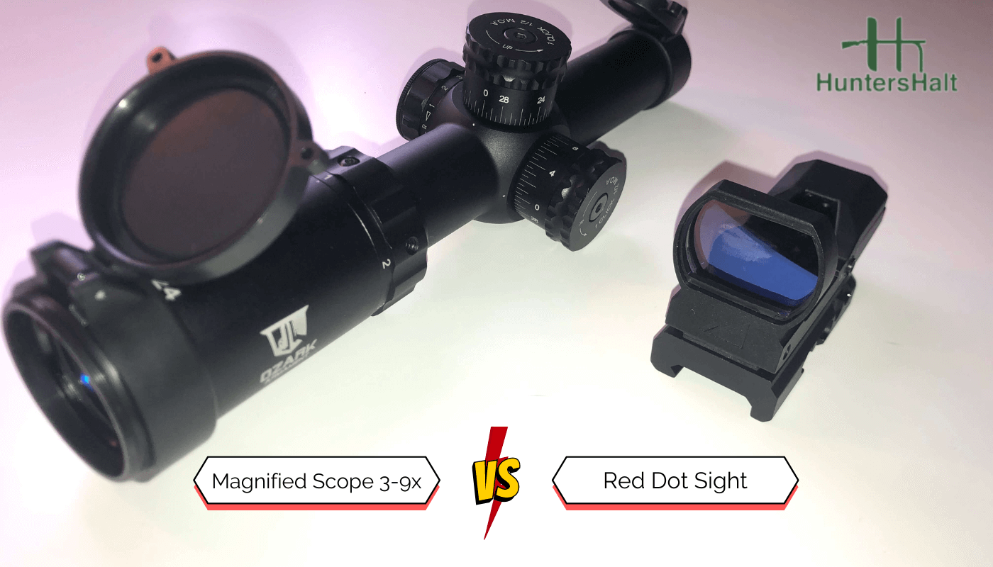comparing red dot sight vs magnified optic size