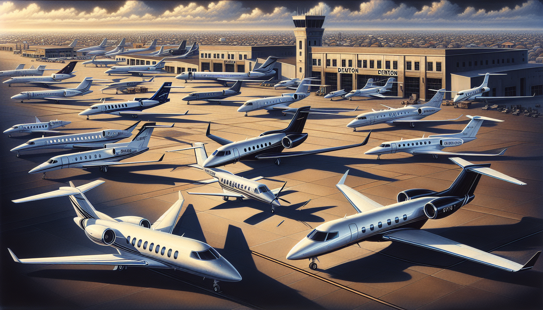 A diverse fleet of private jets available for charter in Denton, Texas