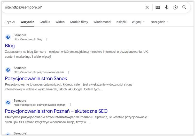Jak sprawdzić, czy strona jest zaindeksowana w Google?