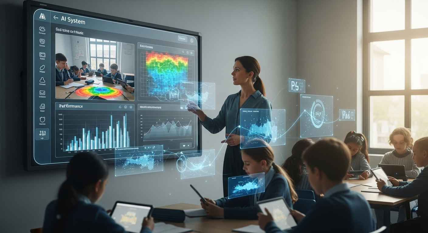 AI system detecting classroom-wide learning gaps and individual performance trends