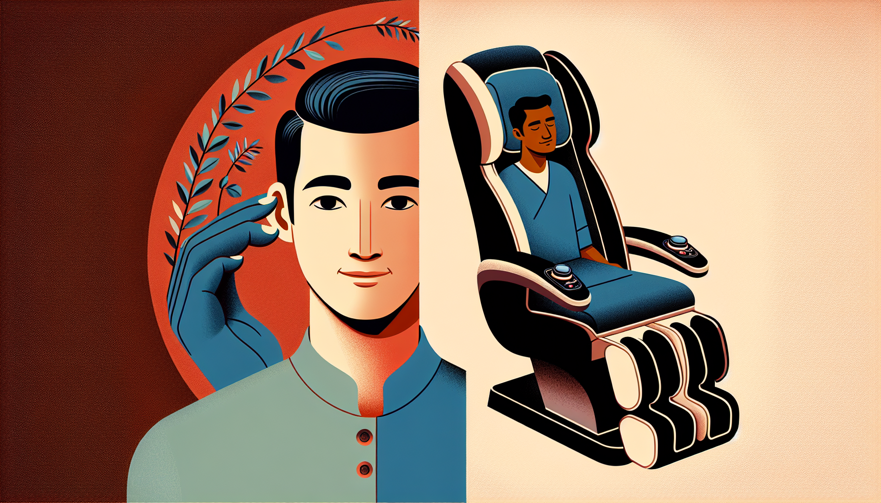 Comparison between a massage therapist and a massage chair