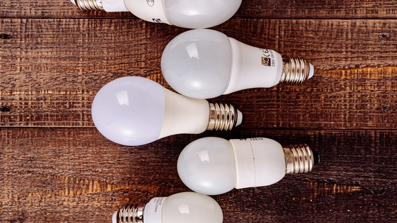 6500K light color bulbs used in offices and industrial spaces