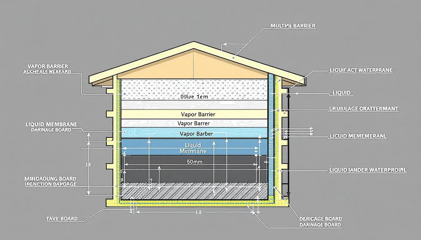 A diagram illustrating the importance of foundation waterproofing in preventing water intrusion.