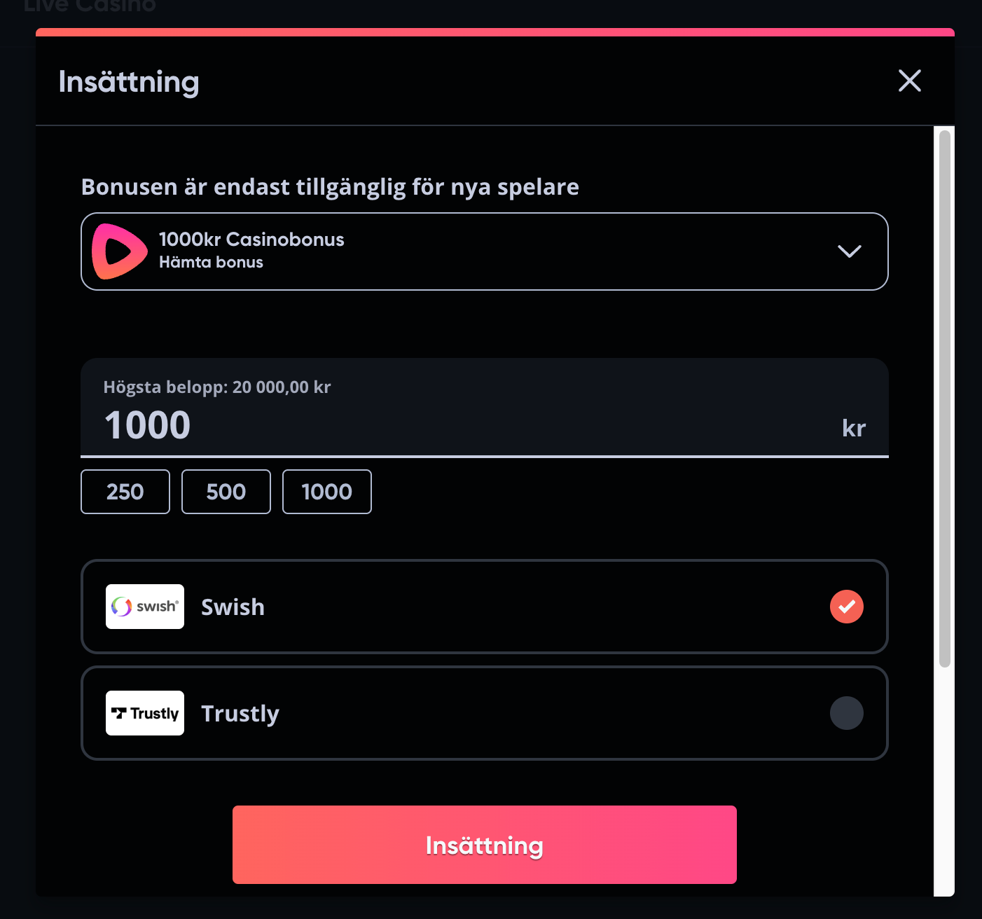 Speedycasino skapa konto