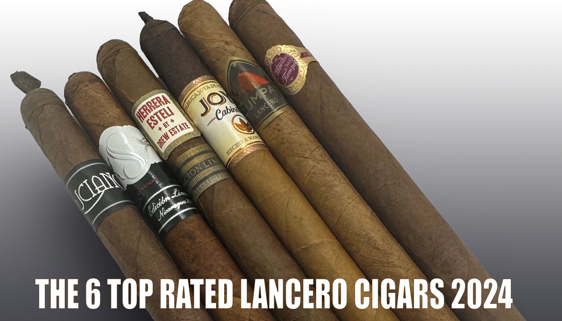 An illustration showcasing a variety of lancero cigars for 2024.