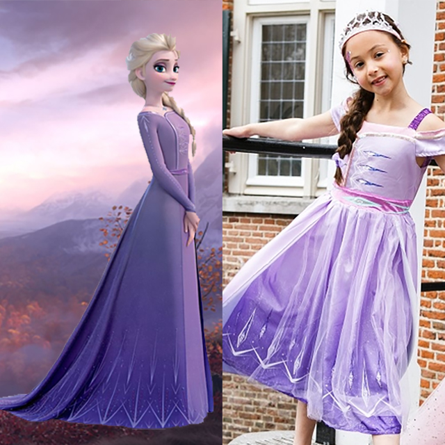 Frozen Elsa jurk paars