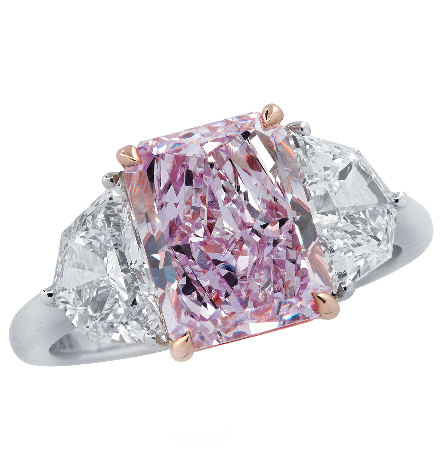 Pink radiant cut diamond