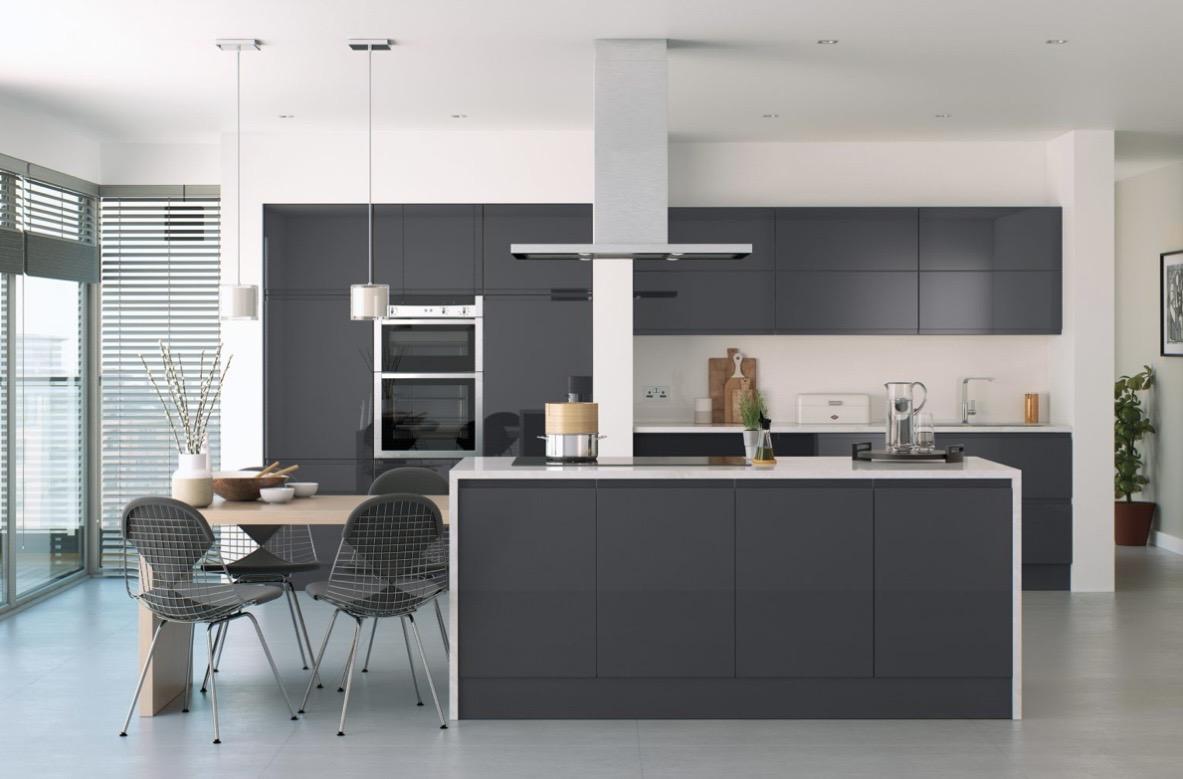 Slab kitchen handleless
