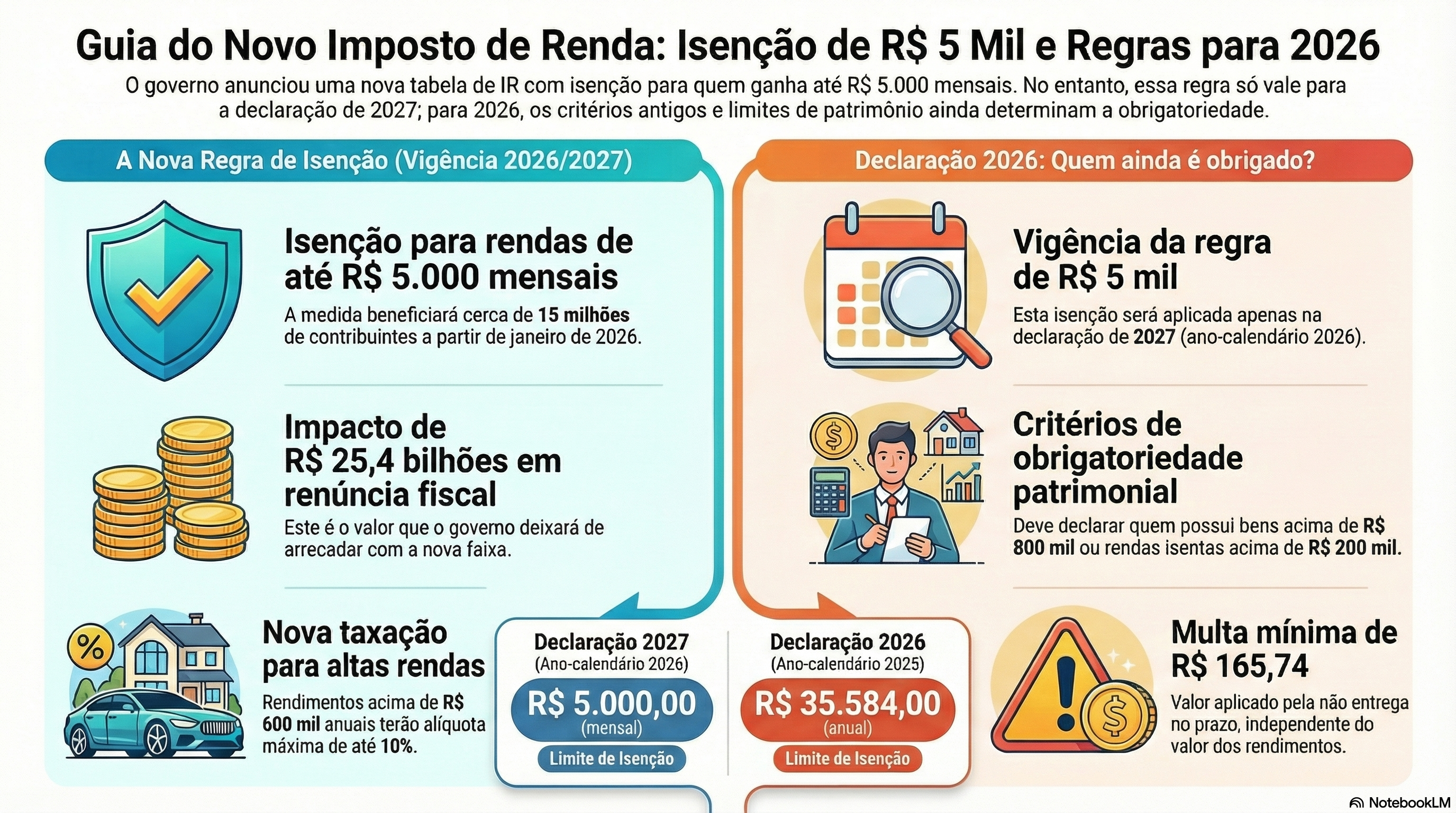 Quem ganha at&eacute; R$ 5 mil por m&ecirc;s &eacute; isento do Imposto de Renda 2026 e precisa fazer a declara&ccedil;&atilde;o do Imposto de Renda 2026?