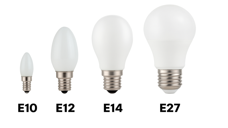 Bulbs with different Edison screw socket to fit in different fixtures