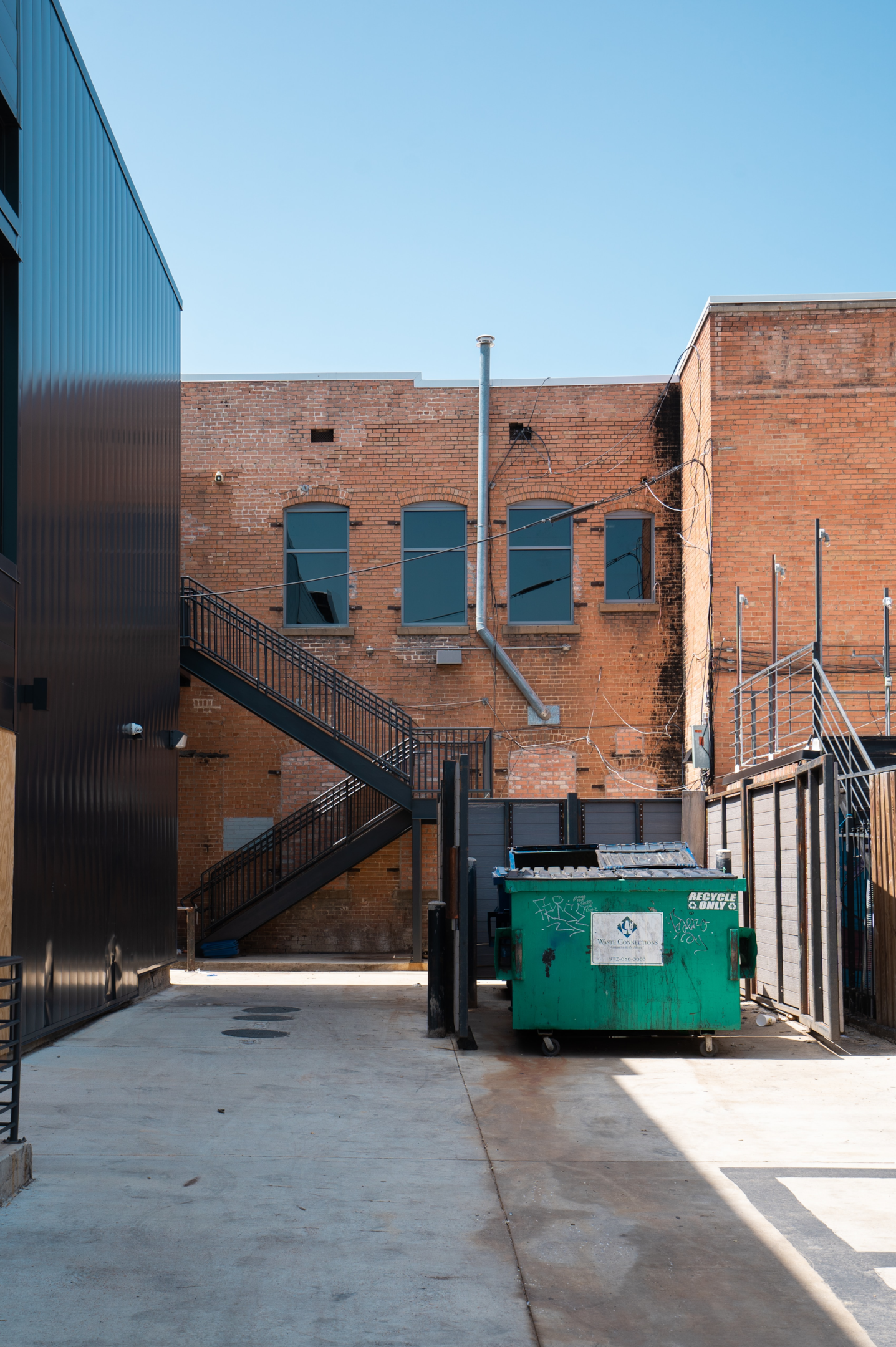 Skip bin in industrial setting