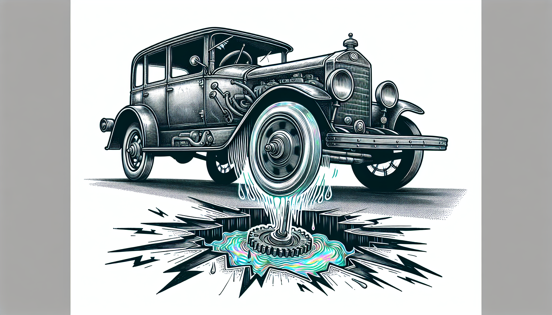 Illustration of a car with transmission issues