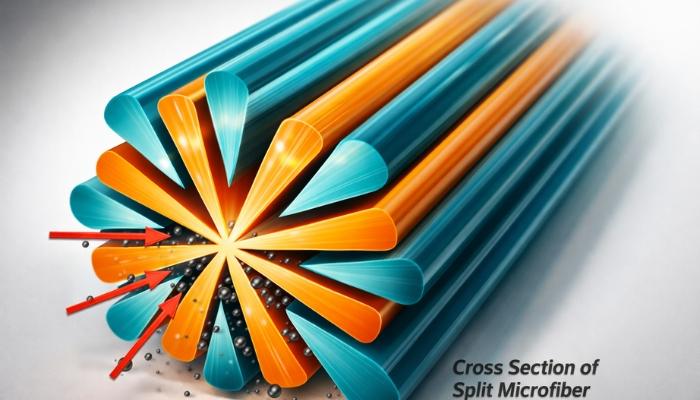 Split technology of microfiber towels