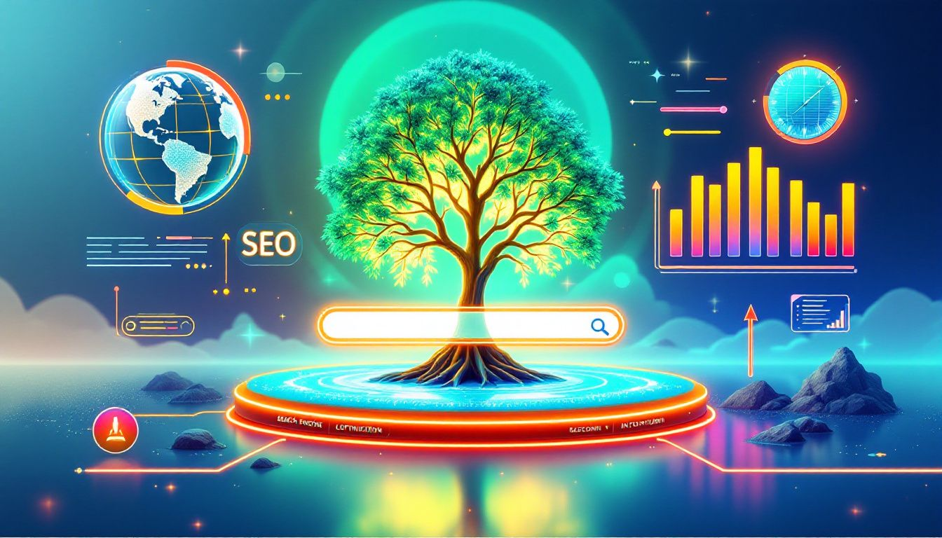 An illustration representing the concept of SEO search optimization.