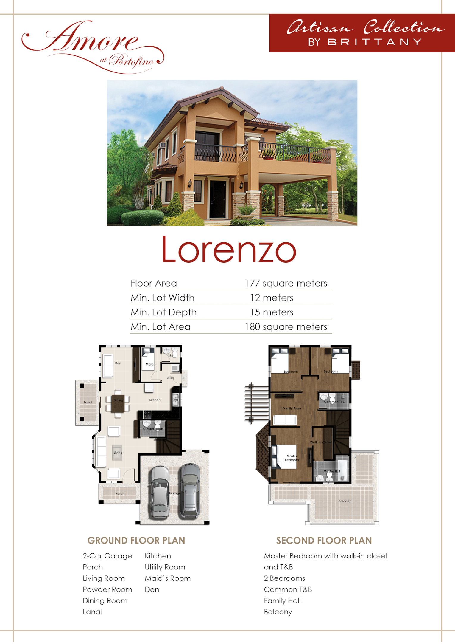 Floor plan of Lorenzo luxury home within the Italian-inspired community of Portofino Alabang