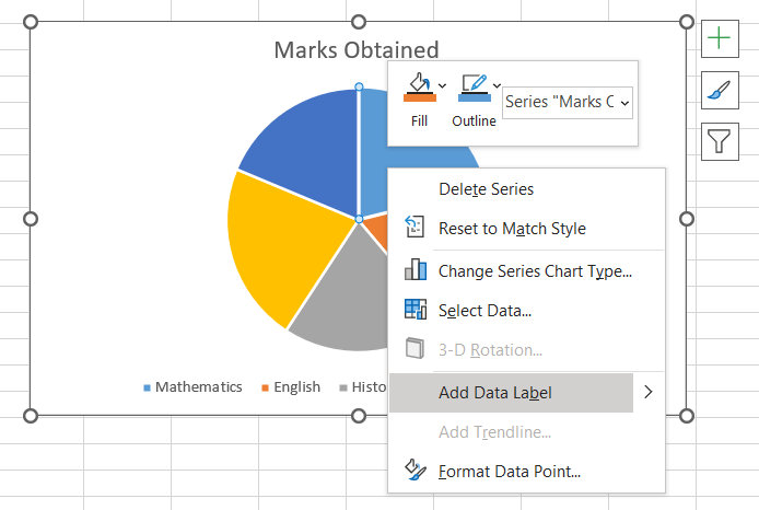how to make a pie chart in excel - adding data labels