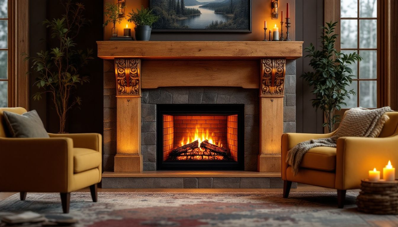 A stylish electric fireplace insert enhancing a cozy living space.