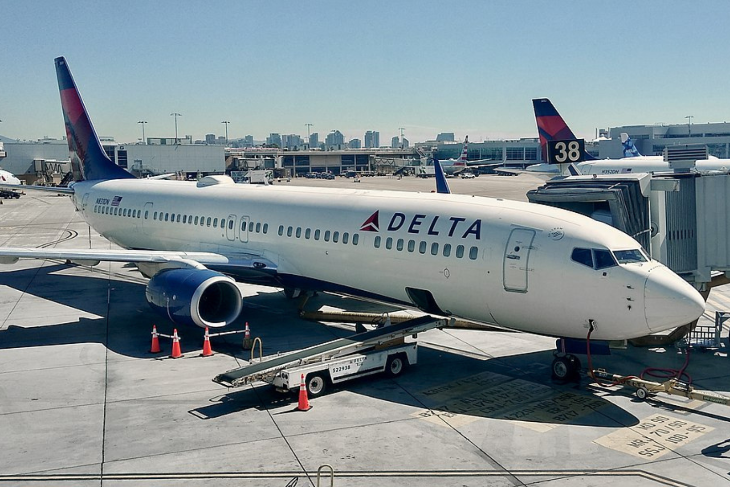 delta flight at airport