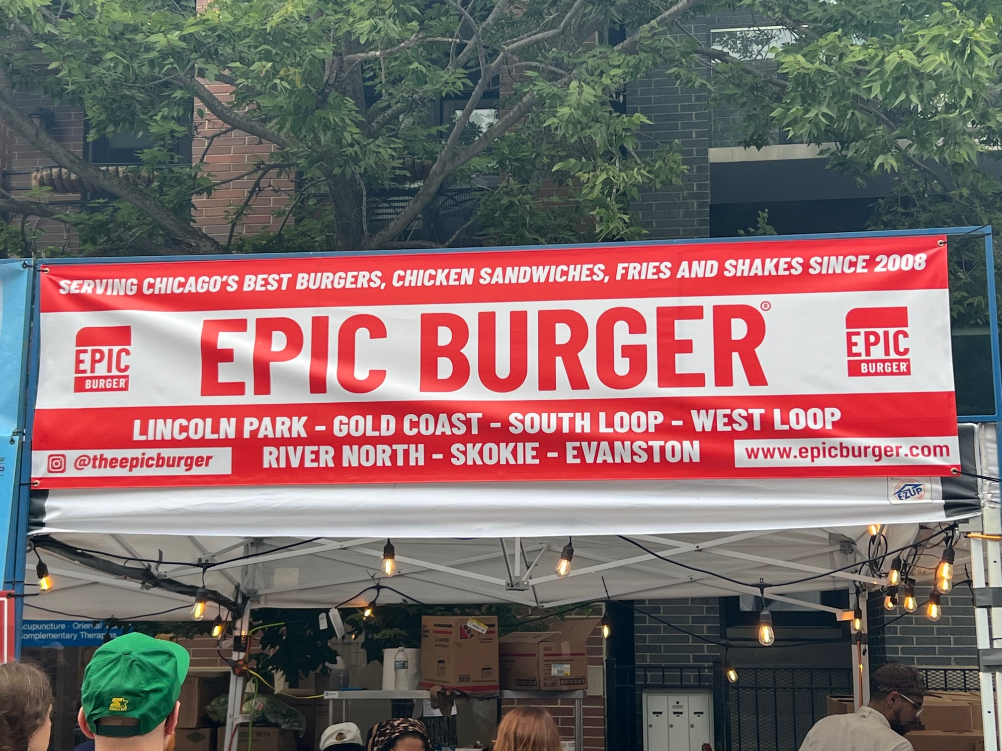 Custom banner for epic burger