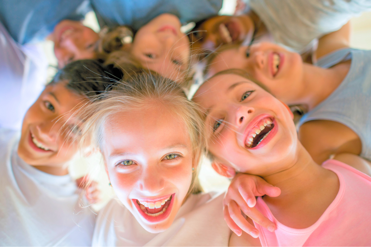 kids in a group laughing