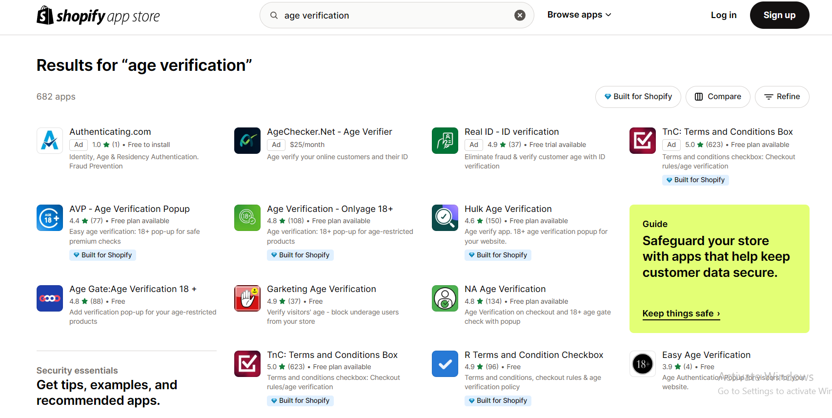 age verification apps on shopify app store