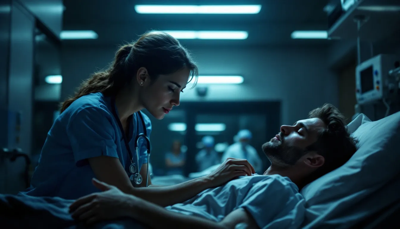 A medical professional providing attention to a hit and run victim.