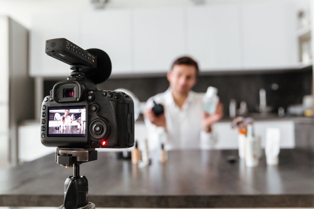 video marketing campaigns, man filming products