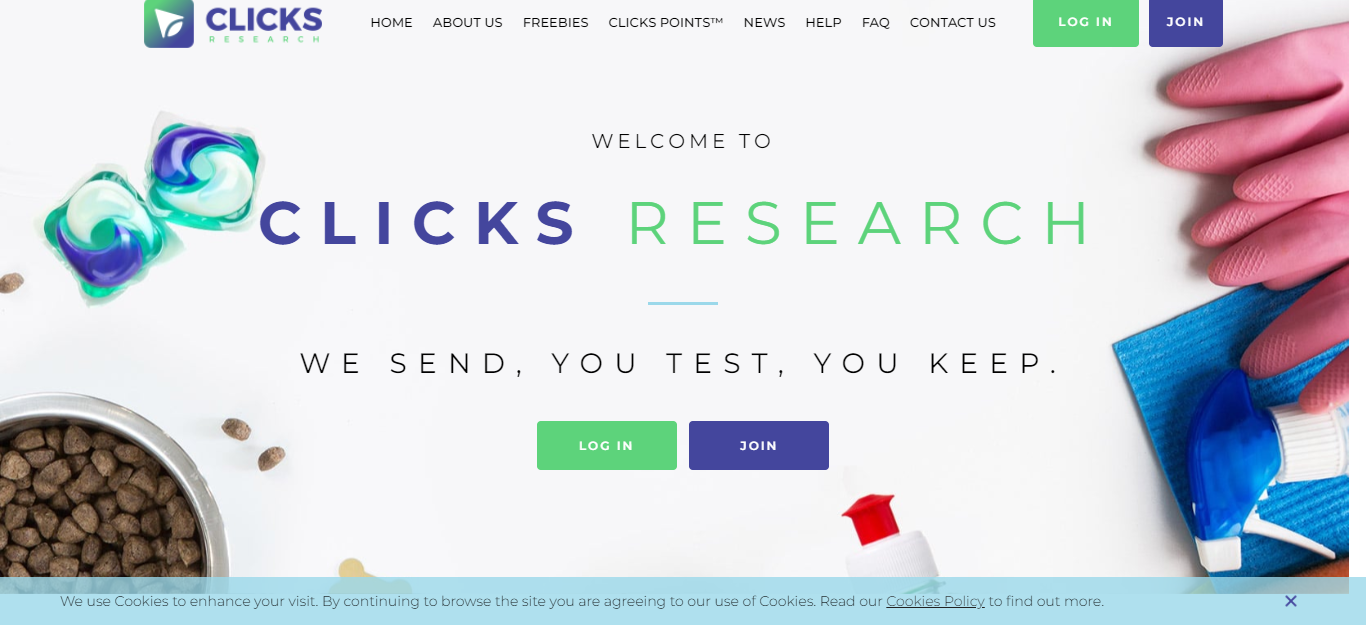 Clicks sends you products for free to review and test!