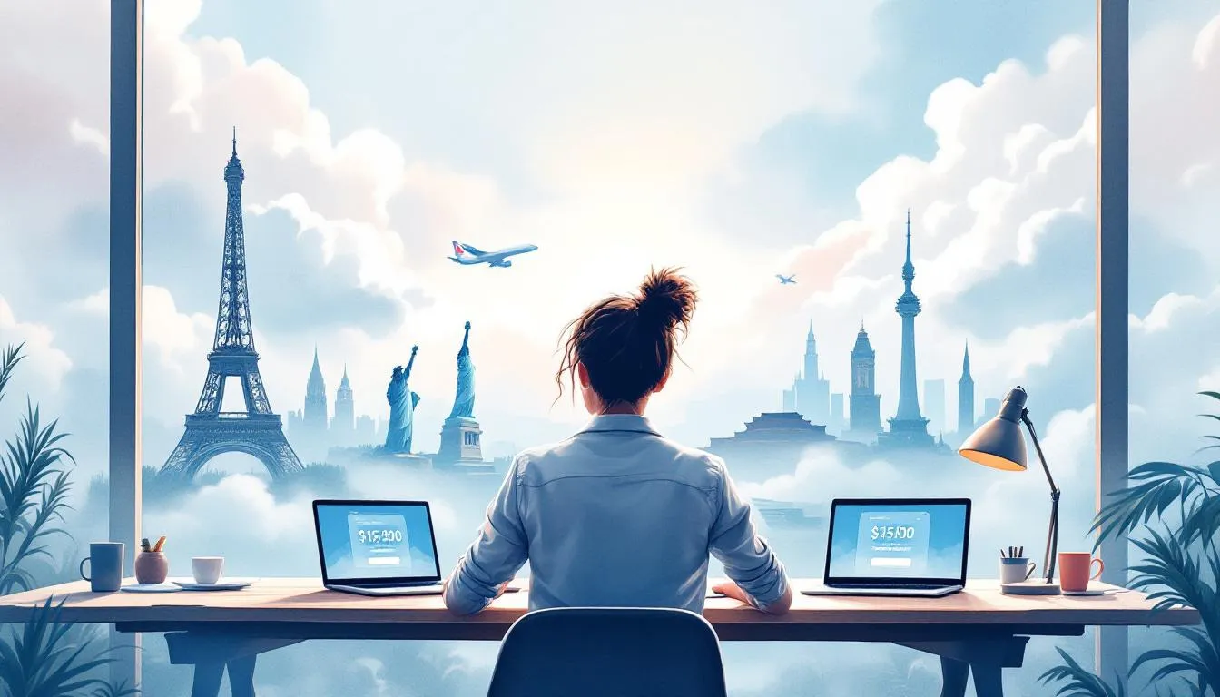 A traveler checking flight prices for round trip deals.