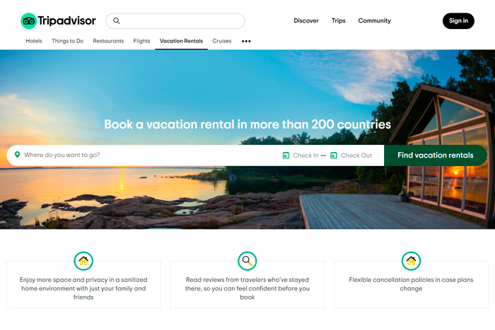 Among numerous vacation rental websites, TripAdvisor stands out