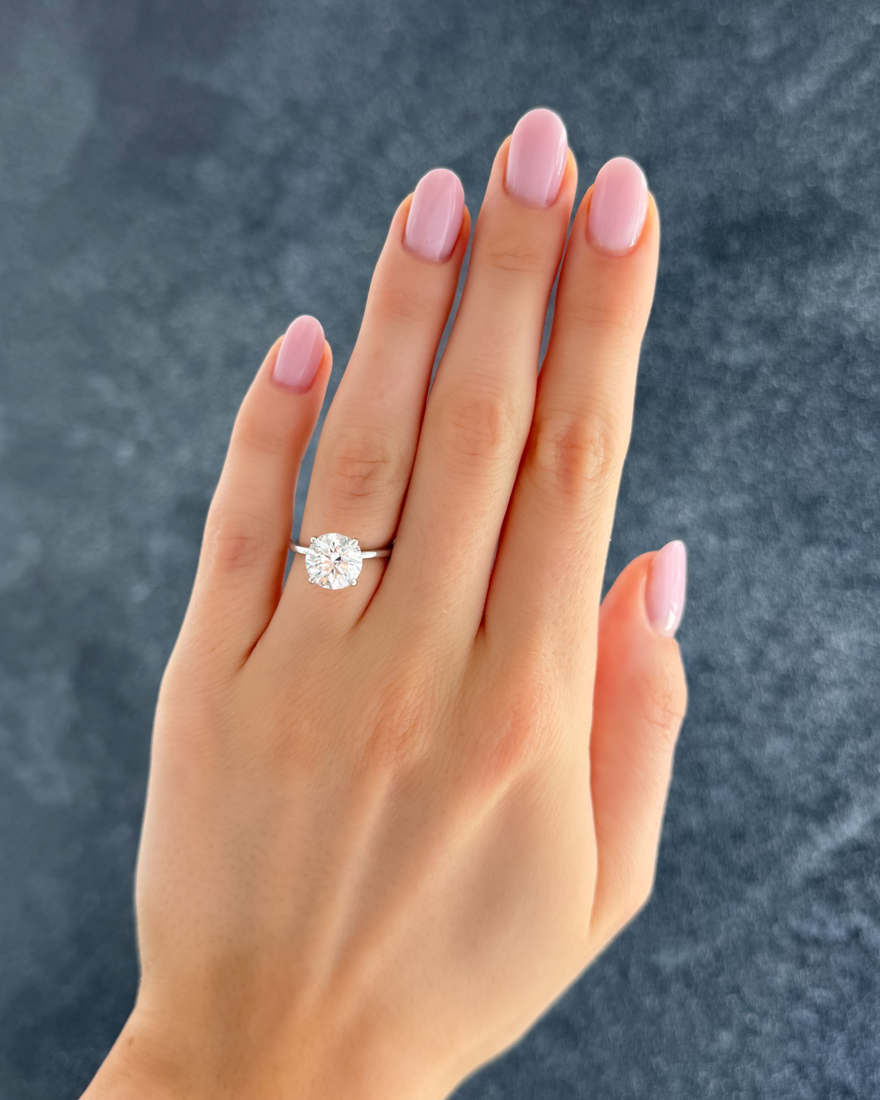 GOODSTONE Thin + Simple Solitaire Engagement Ring With Round Brilliant Cut Diamond