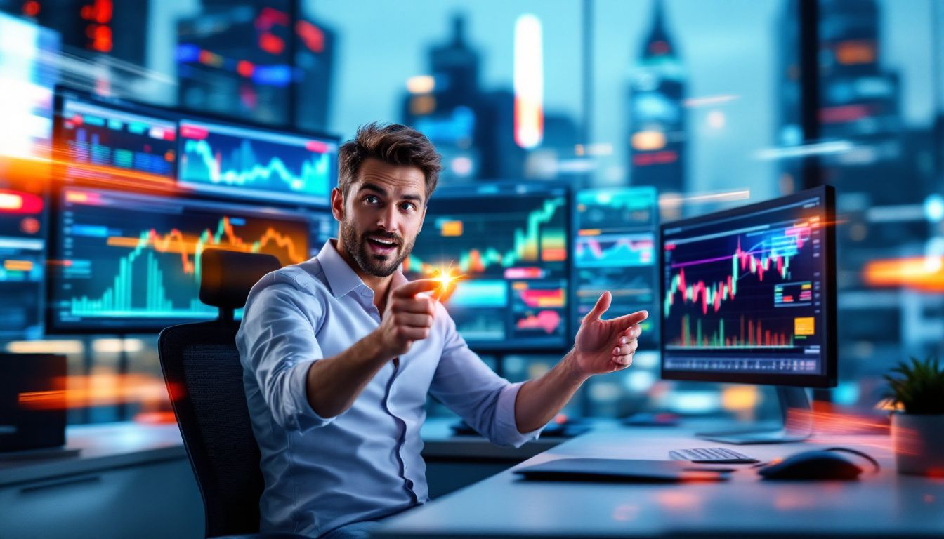 A trader developing a solid trading strategy with charts and notes in front of them.