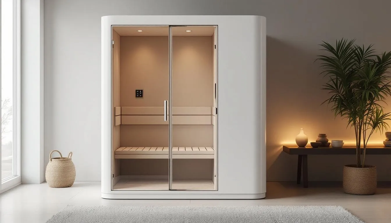 A compact sauna design suitable for smaller spaces, illustrating the concept of installing a sauna in small spaces compact design ideas.