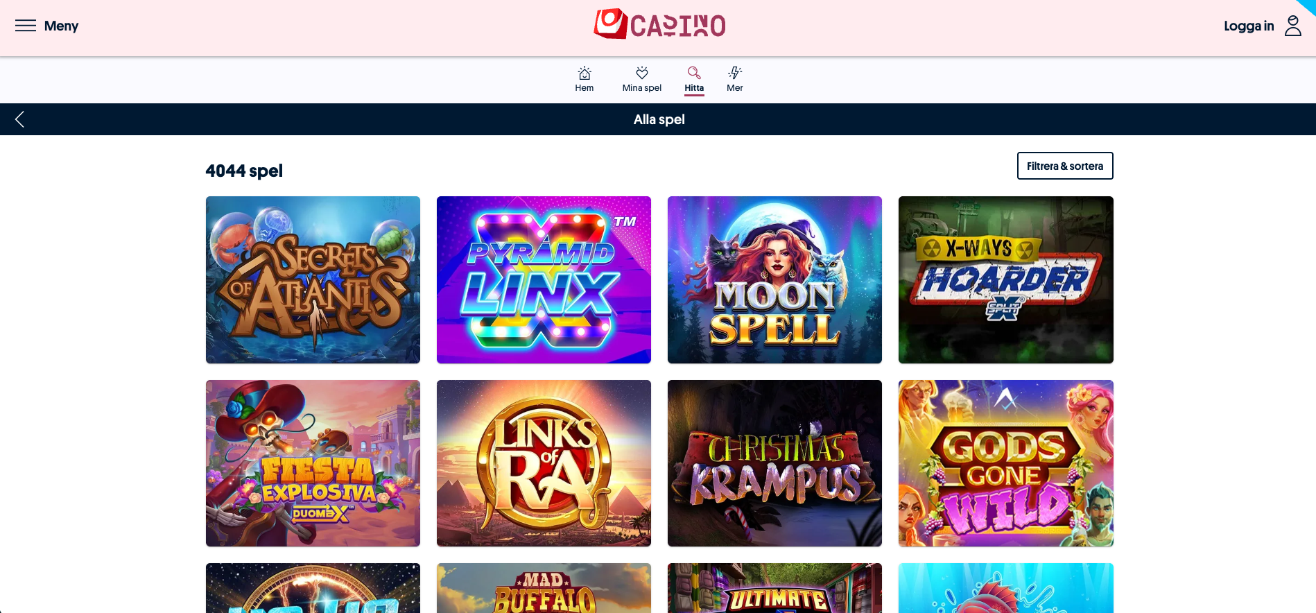 Alla spel hos Svenska Spel Sport & Casino med över 4000 casinospel, slots och bordsspel för spelare i Sverige