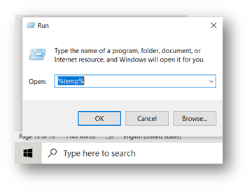 finding temp folder